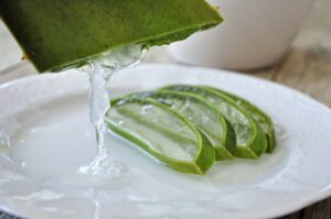 aloe vera piece in a plate